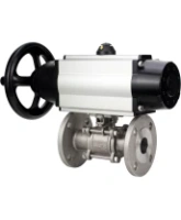 Кран шаровой DN.ru BV3232P(3pc)-FP-F-ISO-H Ду100 Ру25 фланцевый с ISO-фланцем, корпус - нержавеющая сталь 316, полнопроходной, уплотнение - PTFE, с пневмоприводом PA-DA-105-1