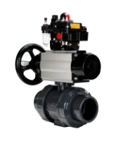 Кран шаровой DN.ru BV4242E-FP-GRM-ISO Дн50 Ру10 полнопроходной, корпус - НПВХ, шар - НПВХ, уплотнение - EPDM, с пневмоприводом PA-DA-105-1, пневмораспределителем 4M310-08 AC220V, БКВ APL-410N EX и БПВ AFC2000