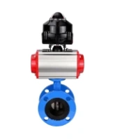 Затвор дисковый поворотный DN.ru WBV1313E-2W-F-H Ду100 Ру16 фланцевый, корпус - чугун GGG40, диск - чугун GGG40, уплотнение - EPDM, с пневмоприводом DN.ru PA-DA-105, пневмораспределителем DN.ru 4M310-08 AC220V и БКВ DN.ru APL-510N EX