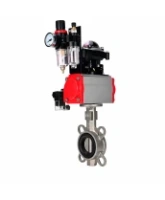 Затвор дисковый поворотный DN.ru WBV3232V-2W-Fb-H Ду100 Ру16, корпус - нержавеющая сталь 316L, диск - нержавеющая сталь 316L, уплотнение - VITON, с пневмоприводом PA-SA-130, пневмораспределителем 4M310-08 DC24V, БКВ APL-210N и БПВ AFC2000