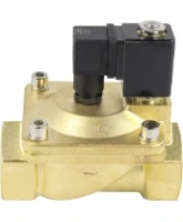 Клапан электромагнитный DN.ru VS400-ET-NC-24VDC 2″ Ду50 Ру16, соленоидный двухходовой, корпус - латунь, уплотнение - EPDM, резьбовой, нормально-закрытый, пилотный, катушка - 24В