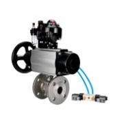 Кран шаровой DN.ru BV3232P(2pc)-FP-F-ISO-H WDVF Ду100 Ру16 полнопроходной, фланцевый, корпус - нержавеющая сталь 316, уплотнение - PTFE, с пневмоприводом PA-DA-105-1, пневмораспределителем 4V320-08 AC220V, БКВ APL-510N EX и БПВ AFC2000