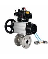 Кран шаровой DN.ru BV3232P(2pc)-FP-F-ISO-H WDVF Ду100 Ру16 полнопроходной, фланцевый, корпус - нержавеющая сталь 316, уплотнение - PTFE, с пневмоприводом PA-DA-105-1, пневмораспределителем 4V320-08 AC220V, БКВ APL-410N EX и БПВ AFC2000