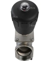 Клапан отсечной пневматический DN.ru VSP3241P-T-1PNC 4″ Ду100 Ру25, корпус - нержавеющая сталь SS316, резьбовой, Y-образный, корпус привода - пластик