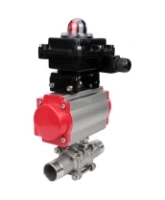 Кран шаровой DN.ru BV3232P(3pc)-FP-W-ISO-H LONG Ду65 Ру25 полнопроходной, корпус - нержавеющая сталь 316, уплотнение - PTFE, под приварку, с пневмоприводом DN.ru PA-DA-083 и БКВ APL-410N EX