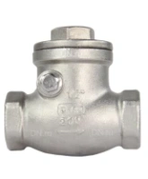 Клапан обратный DN.ru VC3232P-T 1/2″ Ду15 Ру16 муфтовый, поворотный, корпус - нержавеющая сталь, диск - нержавеющая сталь, уплотнение - PTFE