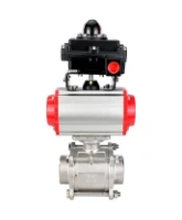 Кран шаровой DN.ru BV3232P(3pc)-FP-W-ISO-H WDVF Ду15 Ру63 полнопроходной, трехсоставной, корпус - нержавеющая сталь 316, уплотнение - PTFE, под приварку, с пневмоприводом PA-SA-065, пневмораспределителем 4M310-08 AC220V, БКВ APL-410N EX