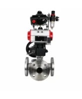 Кран шаровой DN.ru BV3232P(2pc)-FP-3WL-F-ISO-H Ду20 Ру16 HYMT, трехходовой L-тип, полнопроходной, фланцевый, корпус - нерж.сталь SS316, с пн.приводом PA-DA-052, пн.распредел 4M310-08 24В NAMUR, ручн.дублером MON1-250-T26-ISO, БКВ APL-410N EX и БПВ AFC2000