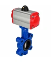 Затвор дисковый поворотный DN.ru WBV1631N-2W-Fb-H Ду150 Ру16 LUG корпус - чугун QT450, диск - нержавеющая сталь 304, уплотнение - NBR, с пневмоприводом DN.ru PA-SA-160 и пневмораспределителем 4M310-08 AC220V