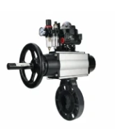 Затвор дисковый поворотный DN.ru WBV4242E-2W-Fb-ISO Дн80 Ру10 межфланцевый, корпус - НПВХ, диск - НПВХ, уплотнение - EPDM, с пневмоприводом PA-DA-105-1, пневмораспределителем 4M310-08 AC220V, БКВ APL-510N EX и БПВ AFC2000