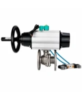 Кран шаровой DN.ru BV3232P(2pc)-FP-F-ISO-H WDVF Ду100 Ру16 полнопроходной, фланцевый, корпус - нержавеющая сталь 316, уплотнение - PTFE, с пневмоприводом PA-DA-105-1, пневмораспределителем 4V320-08 AC220V и магнитным переключателем ALS200D