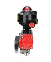 Кран шаровой DN.ru BV3232P(4pc)-SP-3WL-T-ISO-H 1/2″ Ду15 Ру63 стандартнопроходной трехходовой L-тип, нержавеющая сталь SS316, внутренняя резьба, уплотнение - PTFE, с пн.приводом DN.ru PA-SA-052 пн.распределителем 4M310-08 DC24V БКВ APL-510N-EX