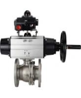 Кран шаровой DN.ru BV3232P(2pc)-FP-F-ISO-H Ду100 Ру16 полнопроходной фланцевый, корпус - нержавеющая сталь AISI316, уплотнение - PTFE, с пневмоприводом DN.ru PA-DA-105-1 и БКВ APL-410N EX