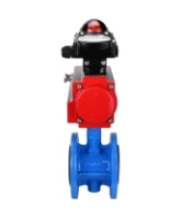 Затвор дисковый поворотный DN.ru WBV1313E-2W-F-H Ду100 Ру16 фланцевый, корпус - чугун GGG40, диск - чугун GGG40, уплотнение - EPDM, с пневмоприводом DN.ru PA-DA-105 и БКВ DN.ru APL-210N
