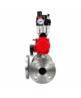 Кран шаровой DN.ru BV3232P(2pc)-FP-3WL-F-ISO-H Ду20 Ру16 HYMT, трехходовой L-тип, полнопроходной, фланцевый, корпус - нержавеющая сталь SS316, с пневмоприводом PA-DA-052, пневмораспределителем 4M310-08 24В NAMUR и БПВ AFC2000