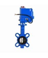 Затвор дисковый поворотный DN.ru WBV1413E-2W-Fb-H Ду40 Ру16, корпус - чугун GGG50, диск - чугун GGG40, уплотнение - EPDM, с электроприводом QT-N-003EM-O1-12VDC-У1 blue 12В