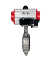 Затвор дисковый поворотный DN.ru WBV3131N-2W-Fb-H Ду150 Ру16, корпус - нержавеющая сталь 304, диск - нержавеющая сталь 304, уплотнение - NBR, с пневмоприводом DN.ru PA-DA-105 и пневмораспределителем DN.ru 4M310-08 AC220V