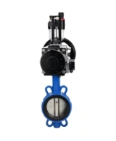 Затвор дисковый поворотный DN.ru WBV1413E-2W-Fb-H Ду150 Ру16, корпус - чугун GGG50, диск - чугун GGG40, уплотнение - EPDM, с пневмоприводом DN.ru PA-DA-105-1 двойного действия, пневмораспределителем 4M310-08 AC220V, БПВ AFC2000