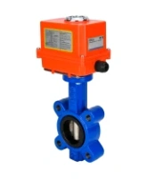 Затвор дисковый поворотный DN.ru WBV1616E-2W-Fb-H Ду50 Ру16 LUG корпус - чугун QT450, диск - чугун QT450, уплотнение - EPDM, межфланцевый, с электроприводом DN.ru QT-N-003EM-O1-220VAC-У1 MINI 220В