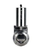 Затвор дисковый поворотный DN.ru WBV3131S-2W-W-H Ду80 Ру10 под приварку, пищевая нержавеющая сталь 304, уплотнение – Silicon, с пневмоприводом DN.ru PA-SA-85 с возвратными пружинами