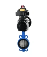 Затвор дисковый поворотный DN.ru WBV1432N-2W-Fb-H Ду125 Ру16, корпус - чугун GGG50, диск - нержавеющая сталь 316L, уплотнение - NBR, с пневмоприводом DN.ru PA-DA-105-1 двойного действия, пневмораспределителем 4M310-08 DC24V, БКВ APL-410N EX