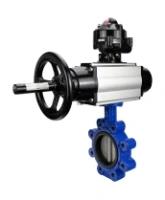 Затвор дисковый поворотный DN.ru WBV1631N-2W-Fb-H Ду150 Ру16 LUG корпус - чугун QT450, диск - нержавеющая сталь 304, уплотнение - NBR, с пневмоприводом PA-DA-105-1, пневмораспределителем 4M310-08 DC24V и БКВ APL-510N EX