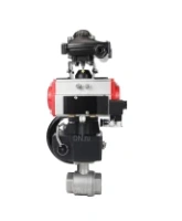 Кран шаровой DN.ru BV3232P(2pc)-FP-T-ISO-H Ду80 Ру40 полнопроходной, внутренняя резьба, нержавеющая сталь 316, уплотнение - PTFE, с пневмоприводом PA-DA-083, пневмораспределителем 4M310-08 DC24V, БКВ APL-210N, ручным дублером MON2-450-T28-ISO