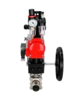 Кран шаровой DN.ru BV3232P(3pc)-FP-W-ISO-H LONG Ду65 Ру25 полнопроход., корпус - нерж.сталь 316, уплотнение - PTFE, под приварку, с пн.приводом PA-DA-083, пн.распределителем 4M310-08 AC220V, ручным дублером MON2-450-T28-ISO, БКВ APL-210N и БПВ AFC2000