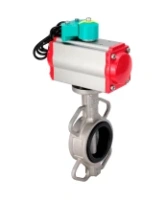 Затвор дисковый поворотный DN.ru WBV3131E-2W-Fb-H Ду80 Ру16 корпус - нержавеющая сталь 304, диск - нержавеющая сталь 304, уплотнение - EPDM, с пневмоприводом PA-DA-083, пневмораспределителем 4M310-08 AC220V и магнитным переключателем ALS200D