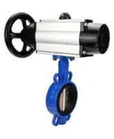 Затвор дисковый поворотный DN.ru WBV1413E-2W-Fb-H Ду150 Ру16, межфланцевый, корпус - чугун GGG50, диск - чугун GGG40, уплотнение - EPDM, с пневмоприводом DN.ru PA-DA-105-1