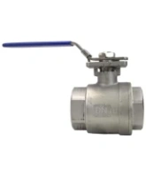 Кран шаровой DN.ru BV3232P(2pc)-FP-T-ISO-H Ду50 Ру63 полнопроходной двухходовой, нержавеющая сталь 316, внутренняя резьба, уплотнение - PTFE, с ISO-фланцем и рукояткой, 14х14, F05/F07