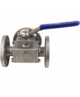 Кран шаровой DN.ru BV3232P(4pc)-FP-3WL-F-ISO-H Ду100 Ру16 полнопроходной трехходовой, нержавеющая сталь SS316, фланцевый, уплотнение - PTFE, ISO-фланец F10/F12, квадрат 22х22, с рукояткой