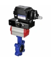 Затвор дисковый поворотный DN.ru WBV1616E-2W-Fb-H Ду100 Ру16 LUG корпус - чугун QT450, диск - чугун QT450, уплотнение - EPDM, с пневмоприводом DN.ru PA-SA-130 и позиционером YT-1000RSN без обратной связи