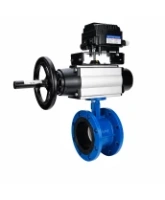 Затвор дисковый поворотный DN.ru WBV1331E-2W-F-H Ду50 Ру16 фланцевый, корпус - чугун GGG40, диск - нержавеющая сталь 304, уплотнение - EPDM, с пневмоприводом DN.ru PA-DA-105-1 и позиционером YT-1000RSN без обратной связи