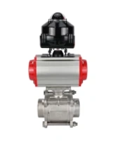 Кран шаровой DN.ru BV3232P(3pc)-FP-W-ISO-H WDVF Ду40 Ру40 полнопроходной, трехсоставной, корпус - нержавеющая сталь 316, уплотнение - PTFE, под приварку, с пневмоприводом PA-DA-065, БКВ APL-510N EX