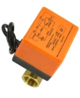 Кран шаровой DN.ru BV0030NP-SP-T-ED Ду25 Ру16 стандартнопроходной двухходовой, латунь, внутренняя резьба, уплотнение - нитриловый каучук / PTFE, с электроприводом 220В без концевых выключателей
