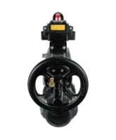 Кран шаровой DN.ru BV4242E-FP-GRM-ISO Дн50 Ру10 полнопроходной, корпус - НПВХ, шар - НПВХ, уплотнение - EPDM, с пневмоприводом PA-DA-105-1 и БКВ APL-410N EX