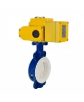 Затвор дисковый поворотный DN.ru WBV3434Pf-2W-Fb-H Ду80 Ру16 корпус - углеродистая сталь WCB, диск - углеродистая сталь WCB, футерованный PTFE, уплотнение - PTFE, с электроприводом DN.ru QT-N-010EM-A1-220VAC-У1-DAR