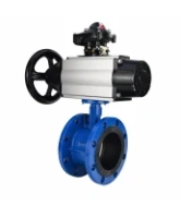 Затвор дисковый поворотный DN.ru WBV1331E-2W-F-H Ду50 Ру16 фланцевый, корпус - чугун GGG40, диск - нержавеющая сталь 304, уплотнение - EPDM, с пневмоприводом DN.ru PA-DA-105-1 и БКВ APL-210N