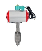 Затвор дисковый поворотный DN.ru WBV3131V-2W-Fb-H Ду50 Ру16 межфланцевый, корпус - нержав.сталь 304, диск - нержав.сталь 304, уплотнение - VITON, с пневмоприводом PA-SA-083, пневмораспределителем 4M310-08 220В NAMUR и магнитным переключателем ALS200D