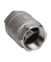 Клапан обратный DN.ru VCS3232P-T 2 1/2″ Ду65 Ру40 резьбовой, пружинный, корпус - нержавеющая сталь 316, диск - нержавеющая сталь 316, уплотнение - металл