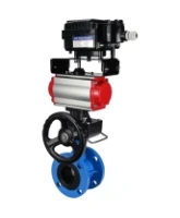 Затвор дисковый поворотный DN.ru WBV1313E-2W-F-H Ду100 Ру16 фланцевый, корпус - чугун GGG40, диск - чугун GGG40, EPDM, с пневмоприводом DN.ru PA-DA-105, позиционером DN.ru YT-1000RSN с обратной связью и ручным дублером DN.ru MON1-250-T26-ISO