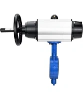 Затвор дисковый поворотный DN.ru WBV1432N-2W-Fb-H Ду125 Ру16, межфланцевый, корпус - чугун GGG50, диск - нержавеющая сталь 316L, уплотнение - NBR, с пневмоприводом DN.ru PA-DA-105-1