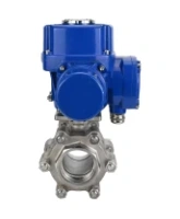 Кран шаровой DN.ru BV3232P(3pc)-FP-SW-ISO-H Ду100 Ру63 полнопроходной, корпус - нержавеющая сталь SS316, под приварку, с 1/4-оборотным электроприводом QT-N-020M-O2-220VAC-У1 с моментной муфтой и штурвалом