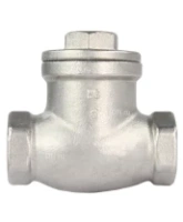 Клапан обратный DN.ru VC3232P-T 1/2″ Ду15 Ру16 муфтовый, поворотный, корпус - нержавеющая сталь, диск - нержавеющая сталь, уплотнение - PTFE