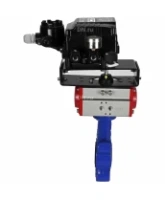 Затвор дисковый поворотный DN.ru WBV1616E-2W-Fb-H Ду100 Ру16 LUG корпус - чугун QT450, диск - чугун QT450, уплотнение - EPDM, с пневмоприводом DN.ru PA-SA-130 и позиционером YT-1000RSN без обратной связи