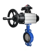Затвор дисковый поворотный DN.ru WBV1132N-2W-Fb-H Ду125 Ру16, корпус - чугун GG25, диск - нержавеющая сталь 316L, уплотнение - NBR, с пневмоприводом DN.ru PA-DA-105-1 двойного действия, с БКВ APL-210N