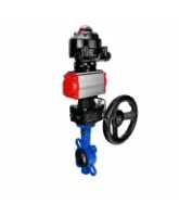 Затвор дисковый поворотный DN.ru WBV1413E-2W-Fb-H Ду150 Ру16, корпус - чугун GGG50, диск - чугун GGG40, уплотнение - EPDM, с пневмоприводом PA-DA-105, БКВ APL-510N EX и ручным дублером MON3-700-T38-ISO