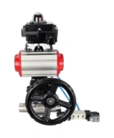 Кран шаровой DN.ru BV3232P(3pc)-FP-W-ISO-H LONG Ду65 Ру25 полнопроход., корпус - нерж.сталь 316, уплотнение - PTFE, под приварку, с пн.приводом PA-DA-083, пн.распределителем 4V320-08 AC220V, редуктором MON2-450-T28-ISO и БКВ APL-410N EX
