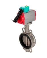 Затвор дисковый поворотный DN.ru WBV3232E-2W-Fb-H Ду65 Ру16 корпус - нержавеющая сталь 316L, диск - нержавеющая сталь 316L, уплотнение - EPDM, с пневмоприводом PA-DA-083 и магнитным переключателем ALS200D